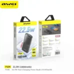 Awei P10K 10000mAh Power Bank 3-in-1 Fast Charging With Built-in Cables