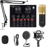 BM 800 Studio Microphone Kit with V8 Sound Card Professional Condenser Mic for Recording