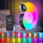 Bluetooth Speaker with Clock & Lighting Conch Colorful