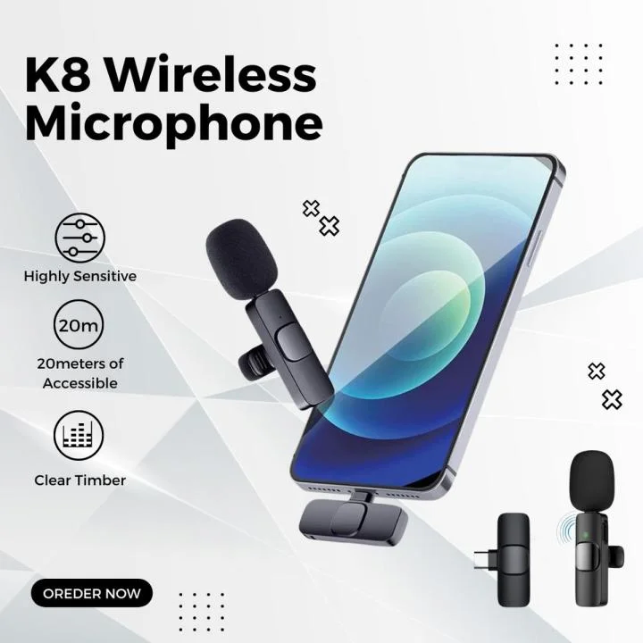 K8 Wireless Microphone For Type C Supported Smartphone