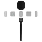 Wireless Handheld Microphone Adapter for DJI, RODE Wireless GO Interview Mic Handle with Windshield2_86f2c372